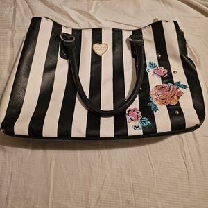 Betsy Johnson striped large purse